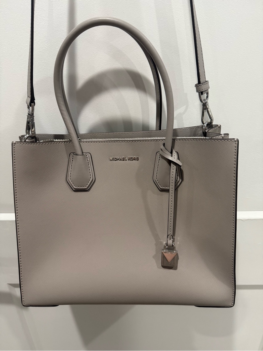 Michael Kors Mercer Pearl Grey Large Tote